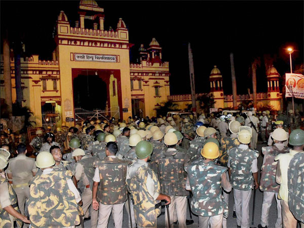Police men deployed at Banaras Hindu University in view of the students protests, in Varanasi . PTI file photo Police men deployed at Banaras Hindu University in view of the students protests, in Varanasi . PTI file photo