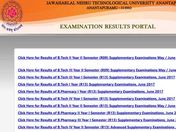 JNTUA BTech 2-2, 3-2 (R09) Supply Results 2017 declared, how to check JNTUA BTech 2-2, 3-2 (R09) Supply Results 2017 declared, how to check