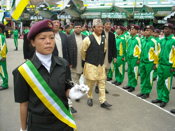 Gurung receives a Guard of Honor from his Gorkhaland Personnel contingent Gurung receives a Guard of Honor from his Gorkhaland Personnel contingent