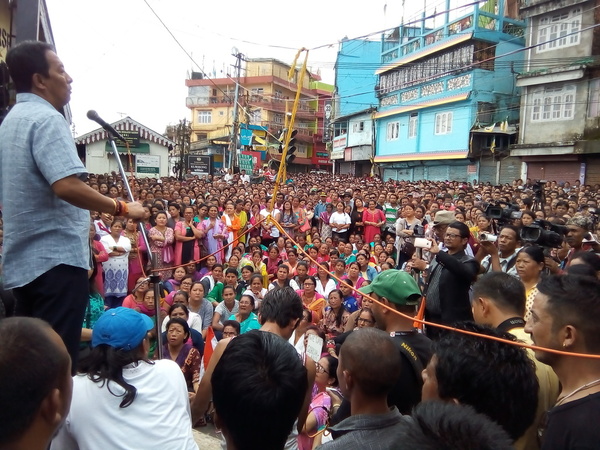Binay Tamang addressing a rally Binay Tamang addressing a rally