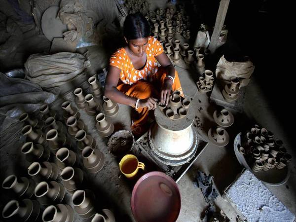 Earthen lamps