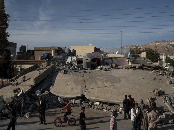 Building reduced to rubble