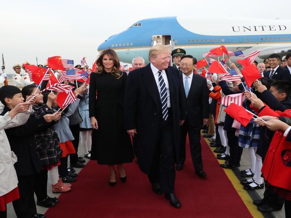 US President Donald Trump in China. Courtesy: @XHNews US President Donald Trump in China. Courtesy: @XHNews