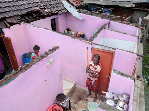 Damaged house