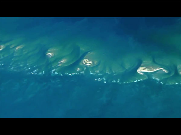 Stones on a sandbar
