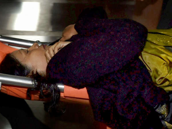 Union Minister Krishna Raj being taken to hospital Union Minister Krishna Raj being taken to hospital