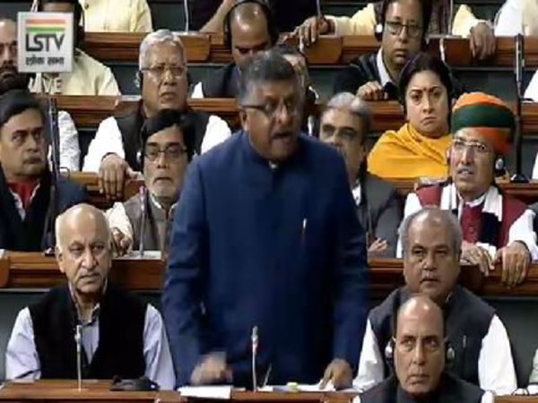Law Minister Ravi Shankar Prasad speaking in Lok Sabha Law Minister Ravi Shankar Prasad speaking in Lok Sabha