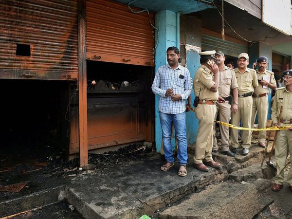 Police stand guard