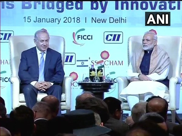 Modi and Netanyahu at India-Israel CEOs forum