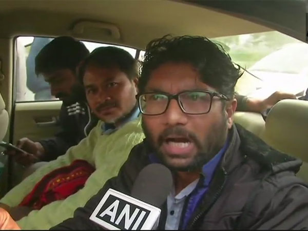 Jignesh Mevani reaches Parliament street, Courtesy: ANI news Jignesh Mevani reaches Parliament street, Courtesy: ANI news