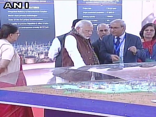 PM Narendra Modi in #Rajasthan's Barmer; at inauguration of the project commencement of an oil refinery. Photo credit: ANI PM Narendra Modi in #Rajasthan's Barmer; at inauguration of the project commencement of an oil refinery. Photo credit: ANI