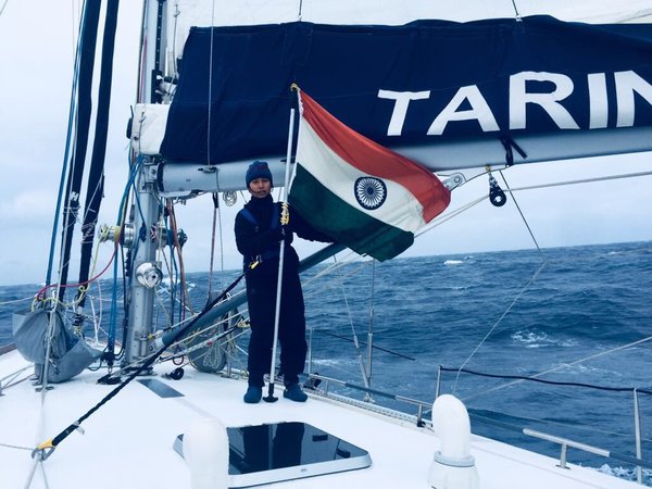 Crew member on board INSV Tarini