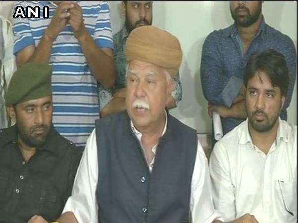 File photo of Lokendra Singh Kalvi addressing media persons. Photo credit: ANI File photo of Lokendra Singh Kalvi addressing media persons. Photo credit: ANI