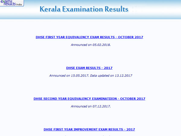 DHSE Kerala First Year Higher Secondary Equivalency Exam result declared DHSE Kerala First Year Higher Secondary Equivalency Exam result declared