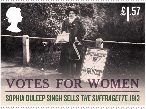 100 years of women suffrage: Indian princess on Royal Mail stamp 100 years of women suffrage: Indian princess on Royal Mail stamp