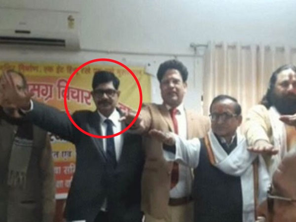 DG Homeguard Surya Kumar Shukla pledging to build Ram Mandir at the earliest. DG Homeguard Surya Kumar Shukla pledging to build Ram Mandir at the earliest.