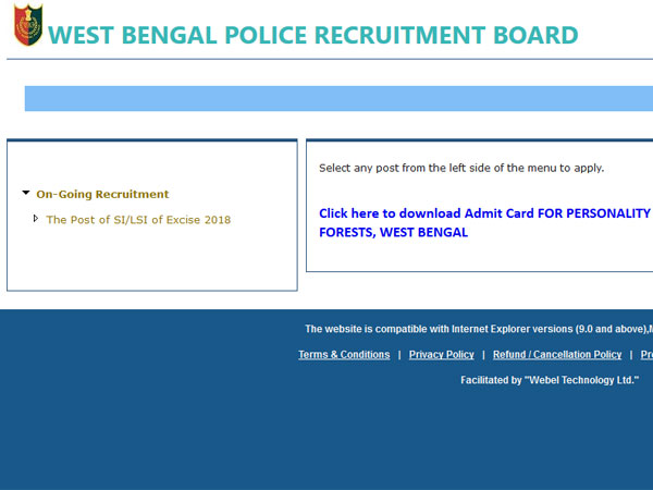 West Bengal Police Recruitment 2018: How to apply for post of SI of excise West Bengal Police Recruitment 2018: How to apply for post of SI of excise