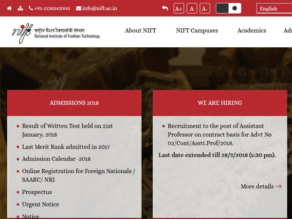 NIFT result 2018: How to check, courses offered, important dates and tips NIFT result 2018: How to check, courses offered, important dates and tips