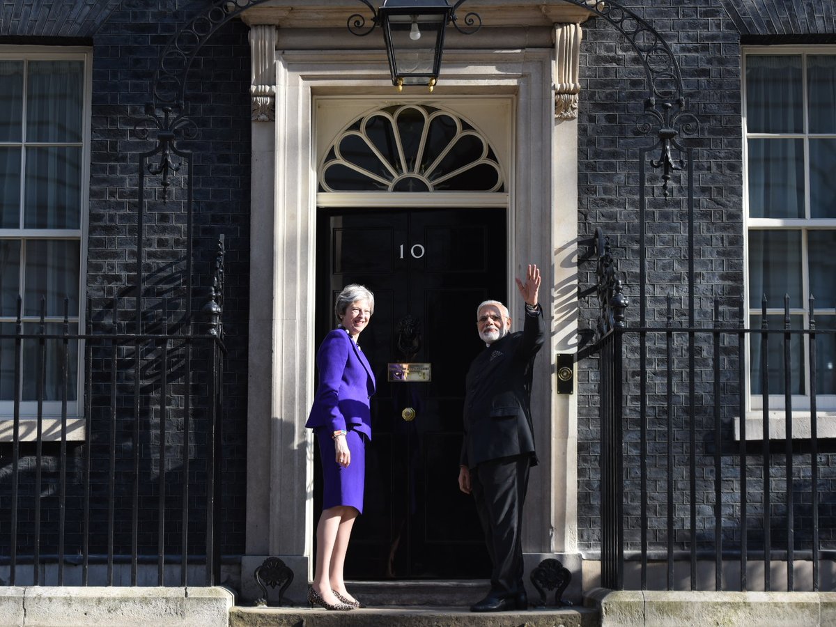 Theresa May and Narendra Modi Theresa May and Narendra Modi