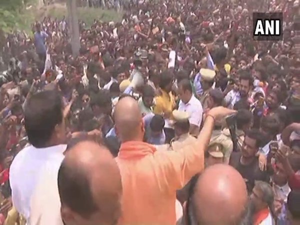 UP CM Yogi Adityanath in Kushinagar UP CM Yogi Adityanath in Kushinagar