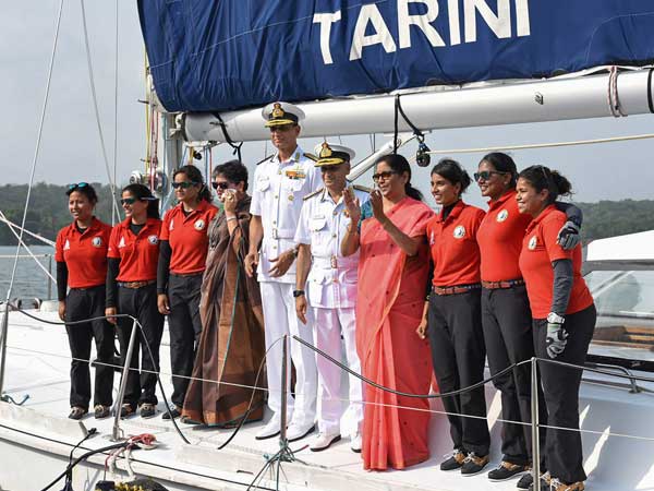 After historic global circumnavigation, all women Indian Navy crew returns to Goa After historic global circumnavigation, all women Indian Navy crew returns to Goa