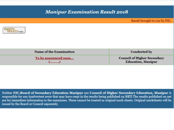 Manipur Board Class 12 result 2018 likely to be declared today Manipur Board Class 12 result 2018 likely to be declared today