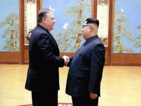 File photo of Mike Pompeo meeting Kim Jong Un File photo of Mike Pompeo meeting Kim Jong Un
