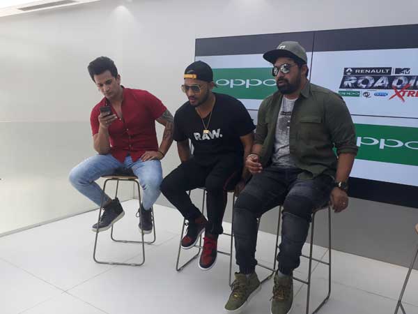 Roadies judges at Oppo store at Church Street in Bengaluru Roadies judges at Oppo store at Church Street in Bengaluru