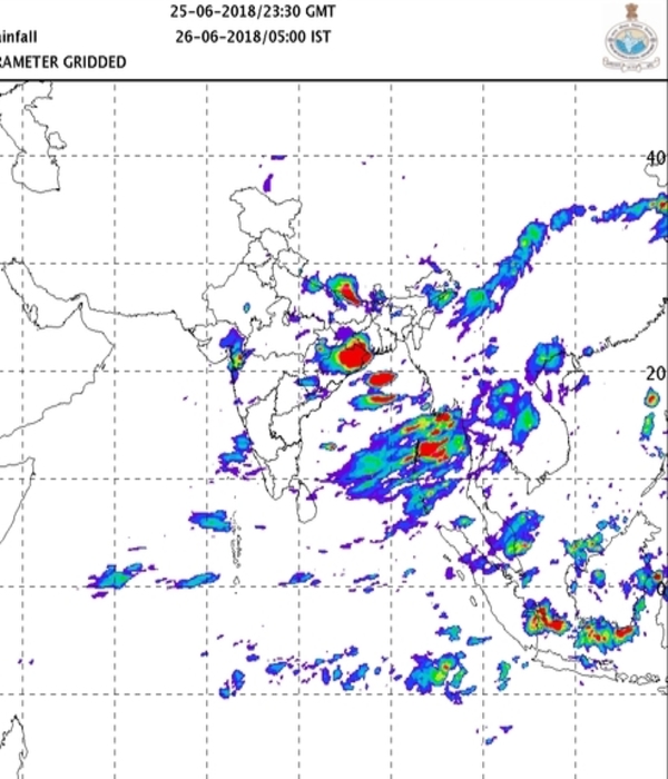 INSAT multi spectral rainfall map INSAT multi spectral rainfall map
