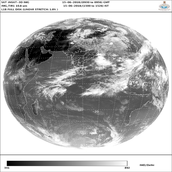 IMDs satellite image showing position of clouds over coastal region IMDs satellite image showing position of clouds over coastal region