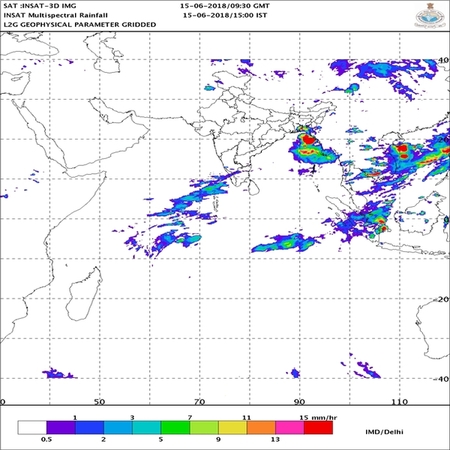 INSAT Multispectral rainfall. Courtesy: IMD INSAT Multispectral rainfall. Courtesy: IMD