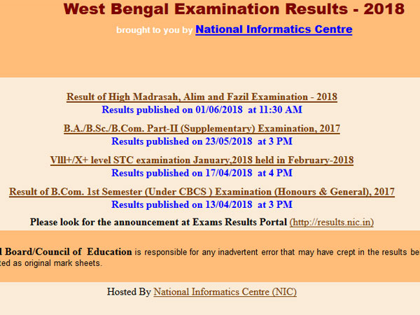 WBCHSE 12th Result 2018 on June 8 WBCHSE 12th Result 2018 on June 8