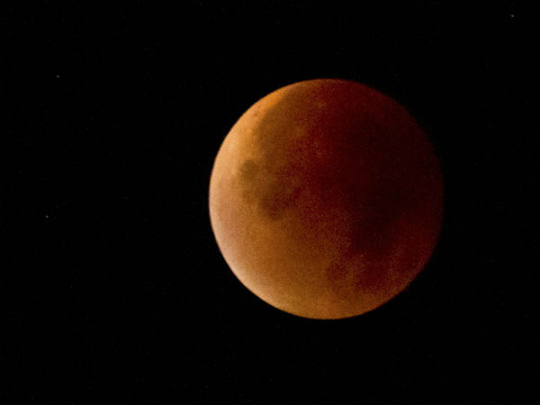 Moon appears blood red in eclipse