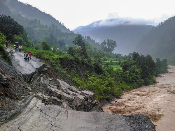 Road washed away