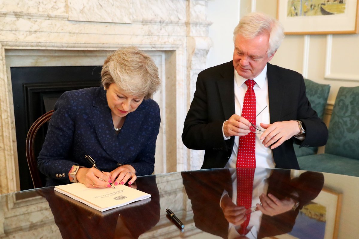 Prime Minister Theresa May and Britains Brexit minister David Davis. Courtesy: @DavidDavisMP Prime Minister Theresa May and Britains Brexit minister David Davis. Courtesy: @DavidDavisMP
