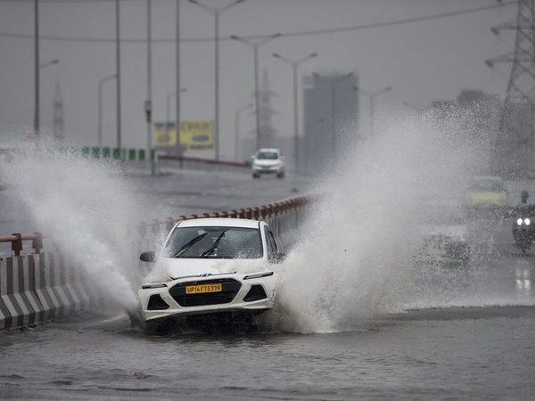 Waterlogged road on NH-24
