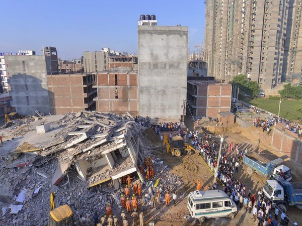 Rescue workers at Shahberi village