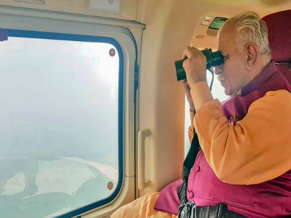 Haryana CM Khattar conducts aerial survey