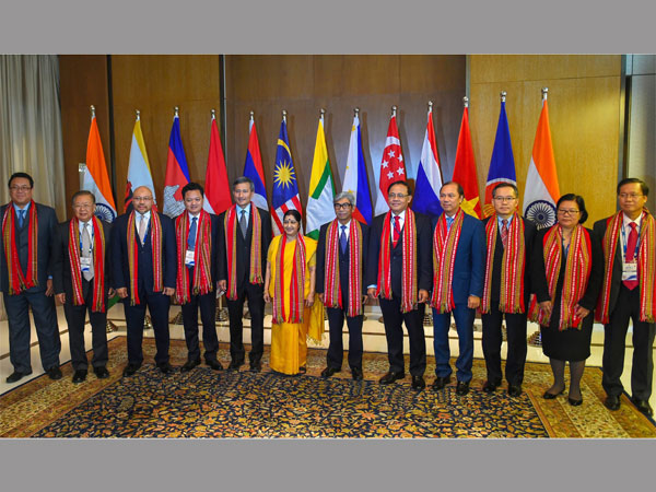 External Affairs Minister Sushma Swaraj poses for a photograph with ASEAN leaders during the 10th edition of the Delhi Dialogue, in New Delhi External Affairs Minister Sushma Swaraj poses for a photograph with ASEAN leaders during the 10th edition of the Delhi Dialogue, in New Delhi