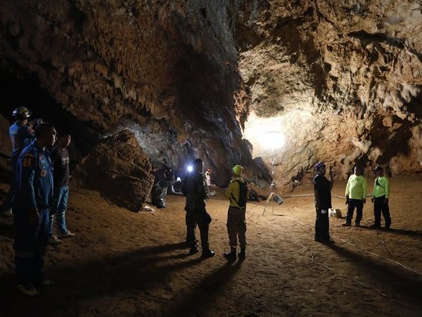 Rescue teams gather in a deep cave where a group of boys went missing in Chang Rai, northern Thailand, Monday, June 25, 2018. PTI file photo Rescue teams gather in a deep cave where a group of boys went missing in Chang Rai, northern Thailand, Monday, June 25, 2018. PTI file photo