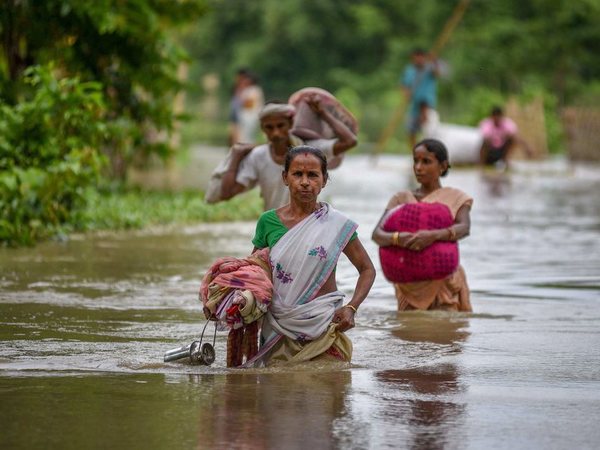 Flood-affected village