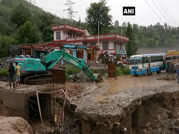 Five persons buried under a landslide