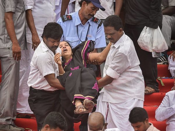 Party worker faints