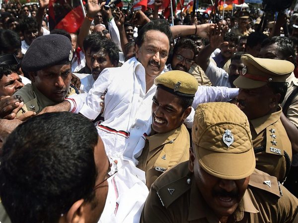 During road-roko protest