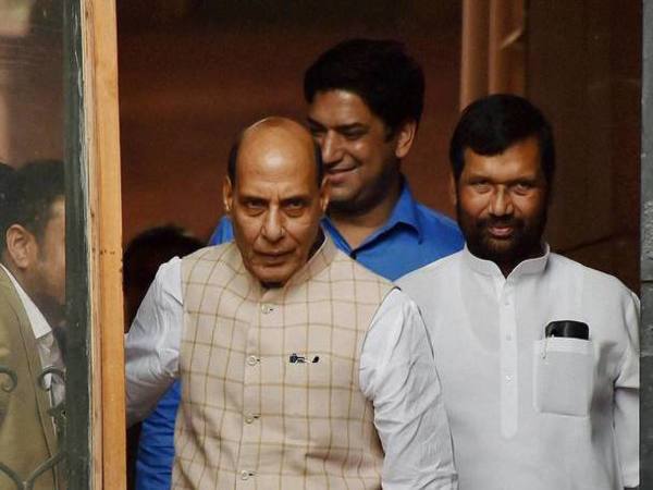 Home Minster Rajnath Singh and Union Food Minister Ram Vilas Paswan. PTI file photo Home Minster Rajnath Singh and Union Food Minister Ram Vilas Paswan. PTI file photo