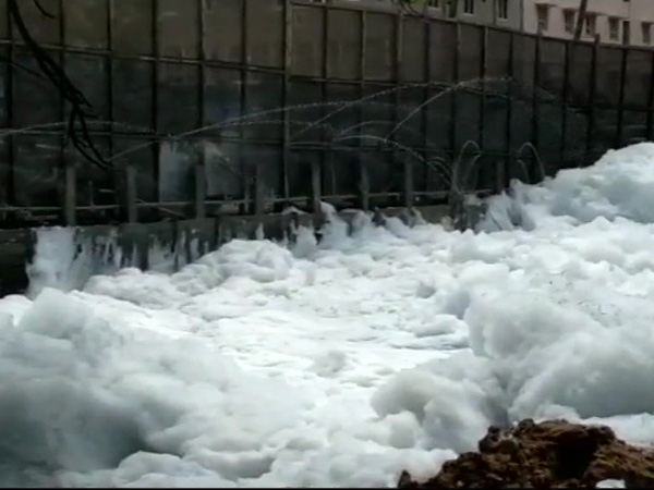 Toxic froth in Bellandur lake
