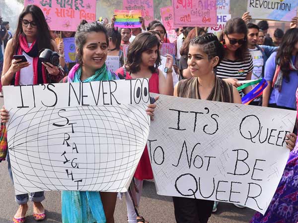 LGBT community members at Qeer Pride Parade in Ahmedabad