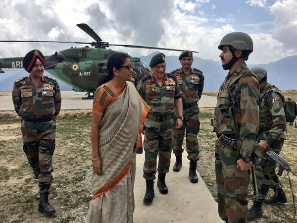 Sitharaman, General Rawat visit Kashmir, review security situation (Image courtesy - ANI/Twitter) Sitharaman, General Rawat visit Kashmir, review security situation (Image courtesy - ANI/Twitter)