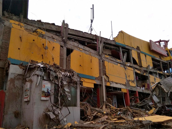 Damaged department store building