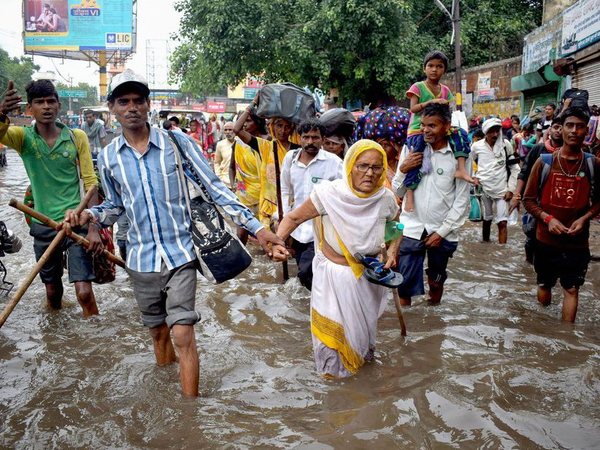 Waterlogged street in Mathura